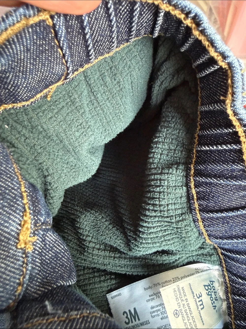 Baby Dark Blue Lined Denim Jeans